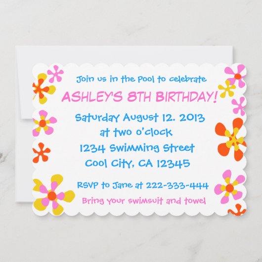 Koel Pool Party Kaart (Achterkant)