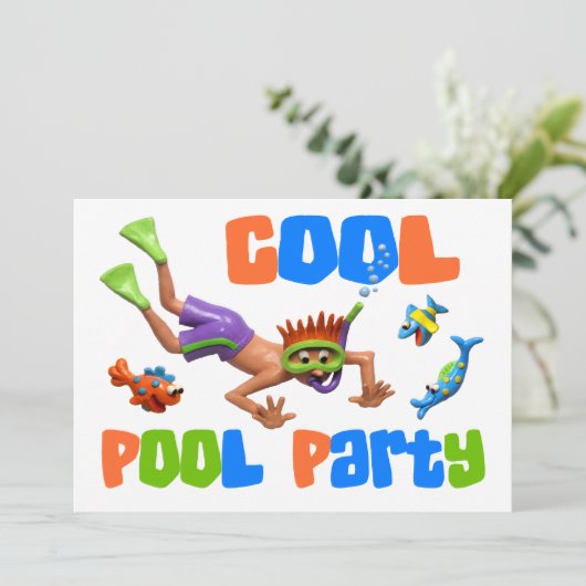 Koel Pool Party Kaart (Staand voorkant)