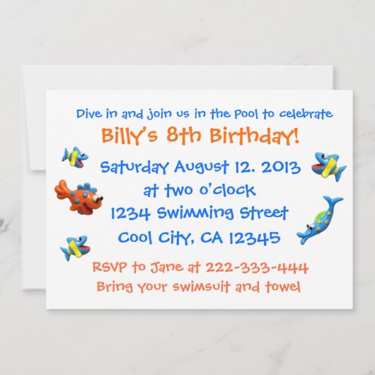 Koel Pool Party Kaart (Achterkant)