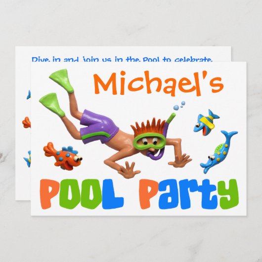 Koel Pool Party Kaart (Voorkant / Achterkant)