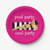 Koel Pool Party Papieren Bordje (Voorkant)