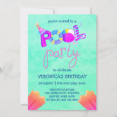 Koel Pool Party Summer Swimming Water Birthday Kaart (Voorkant)