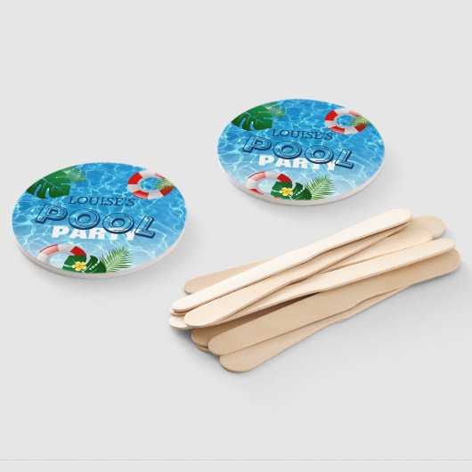 Koel 'Pool Party' - Tropisch gepersonaliseerd Handwaaier (Niet-gemonteerd)