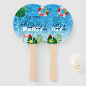 Koel 'Pool Party' - Tropisch gepersonaliseerd Handwaaier (Voorkant en achterkant)