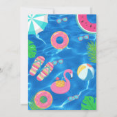Koel Pool Party | Uitnodiging voor zwemvogels (Achterkant)