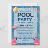 Koel Pool Party | Uitnodiging voor zwemvogels (Achterkant)