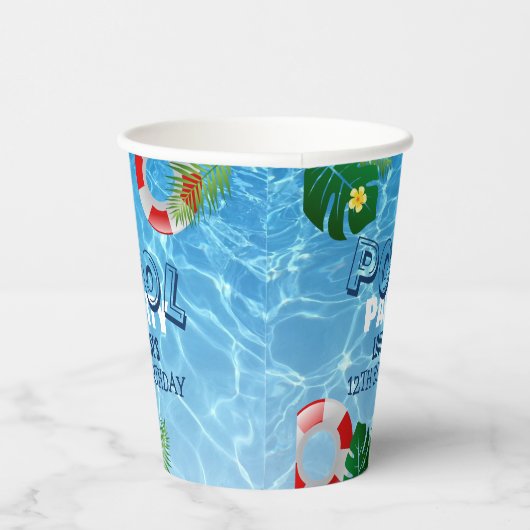 Koel Pool Party | Uitnodiging voor zwemvogels Papieren Bekers (Rechts)