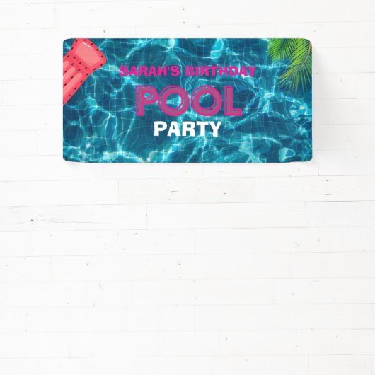 Koel Pool Party | Uitnodiging voor zwemvogels Spandoek (Insitu)