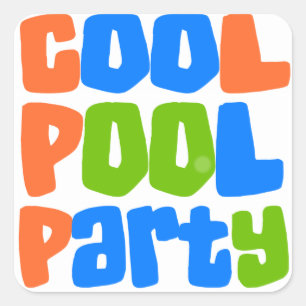 Koel Pool Party Vierkante Sticker