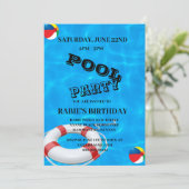 Koel Pool Party | Zwemverjaardag Kaart (Staand voorkant)