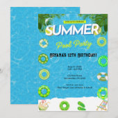 Koel Pool Party | Zwemwaterdag Kaart (Voorkant / Achterkant)