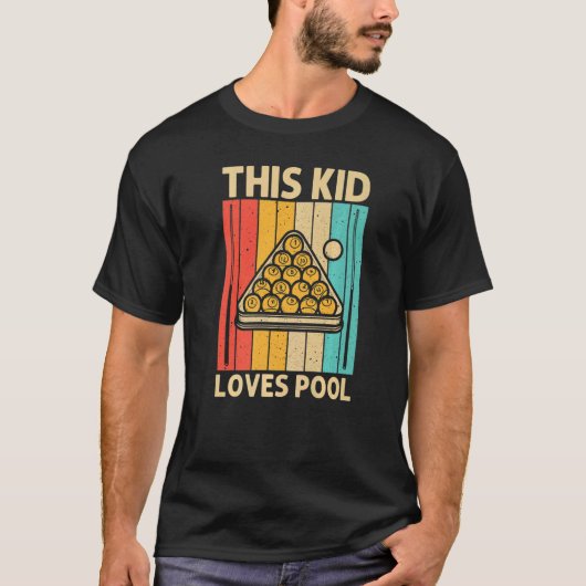 Koel pool voor kinderen jongens snooker Billiards  T-shirt (Voorkant)