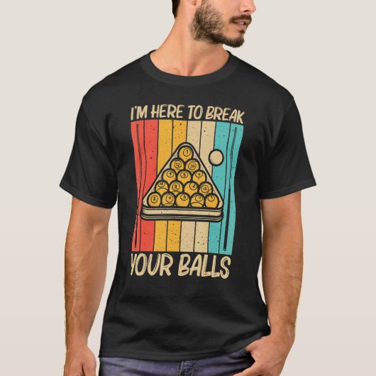Koel pool voor mannen Snooker Billiards 8 Ball P T-shirt (Voorkant)