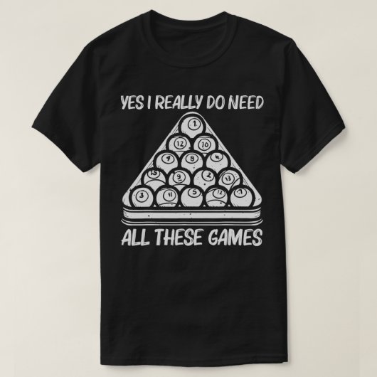 Koel poolontwerp voor mannen Pool Player Billiar T-shirt (Design voorkant)