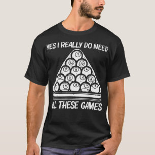 Koel poolontwerp voor mannen Pool Player Billiar T-shirt