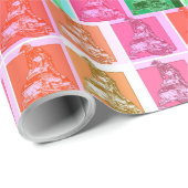 Koel Pop Art-sneeuwscooter Cadeaupapier (Rol Hoek)