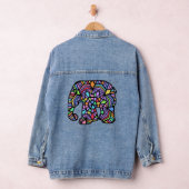 Koel raam paneel glas-in-lood mandala olifant denim jacket (Hangar)