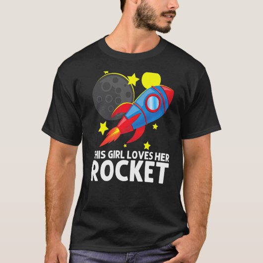 Koel-raket voor meisjes Kinder raketten T-shirt (Voorkant)