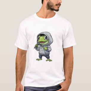 Koel Rappende Groene Kikker Karakter T-shirt