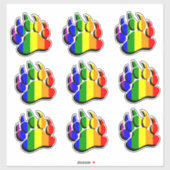 Koel Regenboogvlag Beerpoot Sticker (Vel)