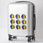 Koel Regenboogvlag Beerpoot Sticker (Koffer)