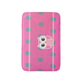 Koel rendy poka dots met griezelig, gepersonalisee badmat (Voorkant Verticaal)