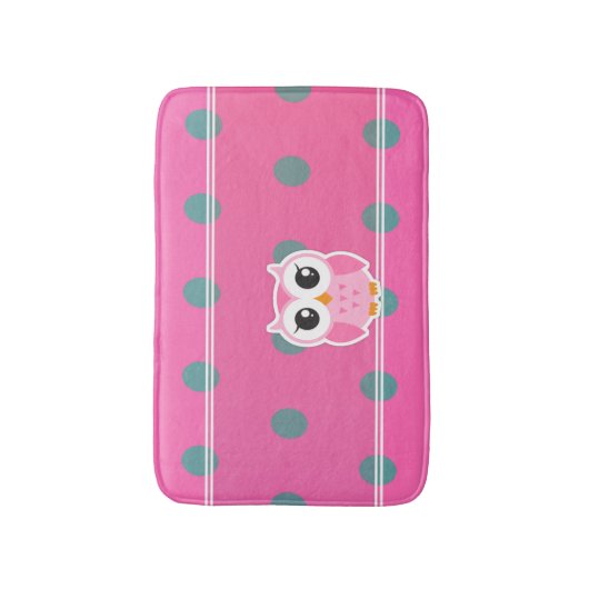 Koel rendy poka dots met griezelig, gepersonalisee badmat (Voorkant Verticaal)