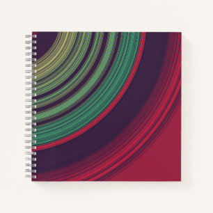 Koel Retro Abstracte Groevenpatroon Op Platen Notitieboek
