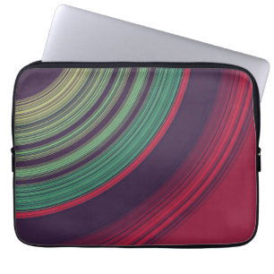 Koel Retro Abstracte Groevenpatroon van Platen Laptop Sleeve