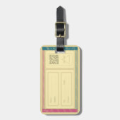 Koel  retro-bagagelabel, kaartachtig ontwerp bagagelabel (Voorkant verticaal)