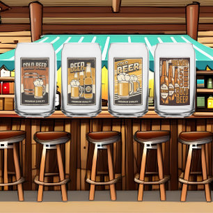 Koel retro bier blikvorm glas