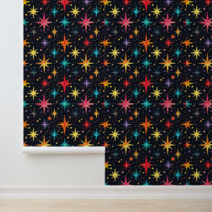 Koel retro galaxy tegelpatroon kinder behang