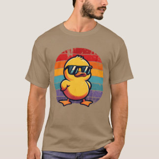 Koel Retro Gele Eend met Zonnebril 70s 80s 90s f T-shirt