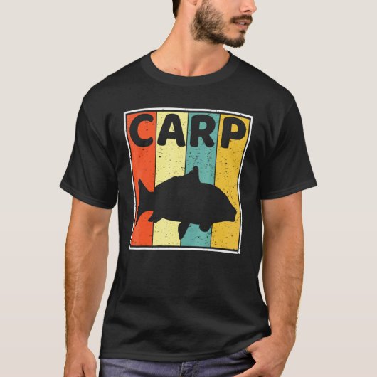 Koel Retro Karper Visser Vissen T-shirt (Voorkant)
