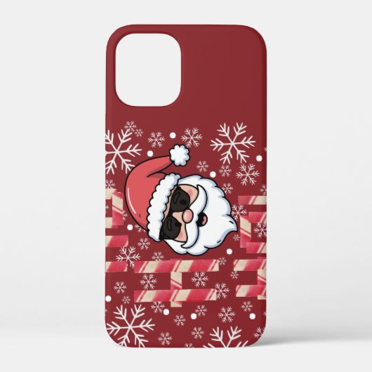 Koel Retro Kerstman Kerstserveringsblad Case-Mate iPhone Case (Achterkant)