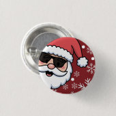 Koel Retro Kerstman Kerstserveringsblad Ronde Button 3,2 Cm (Voorkant /achterkant)