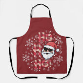 Koel Retro Kerstman Kerstserveringsblad Schort (Voorkant)