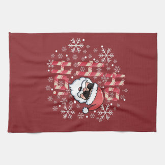 Koel Retro Kerstman Kerstserveringsblad Theedoek