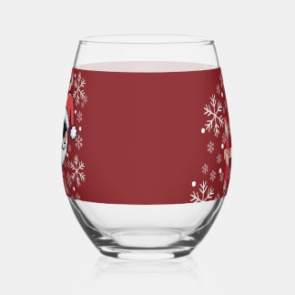 Koel Retro Kerstman Kerstserveringsblad Wijnglas Zonder Voet