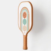 Koel Retro-kleuren Abstracte tekenstrepen op maat Pickleball Paddle (Links)