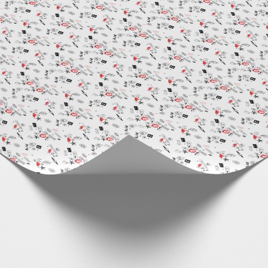 Koel Retro Punk Rock patroon Cadeaupapier (Hoek)