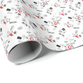 Koel Retro Punk Rock patroon Cadeaupapier (Rol Hoek)