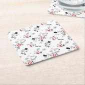 Koel Retro Punk Rock patroon Kartonnen Onderzetters (Schuin)