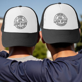 Koel Retro Zwart-Wit Bruidsjonker Afscheid Van De Trucker Pet
