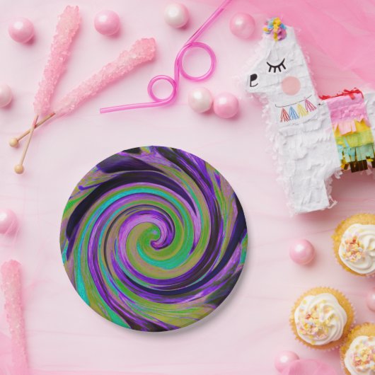 Koel-retroactief-Paars en vlot-kunstwervelkolom Papieren Bordje (Feest)