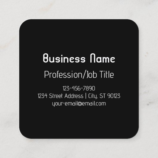 Koel Retromodern | Wit & Zwart Vierkante Visitekaartje (Achterkant)
