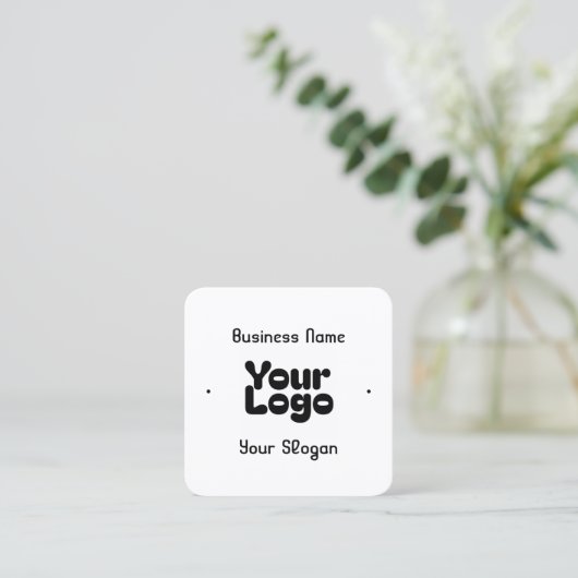 Koel Retromodern | Wit & Zwart Vierkante Visitekaartje (Staand voorkant)