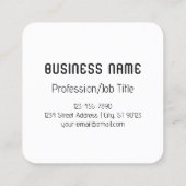 Koel Retromodern | Wit & Zwart Vierkante Visitekaartje (Achterkant)