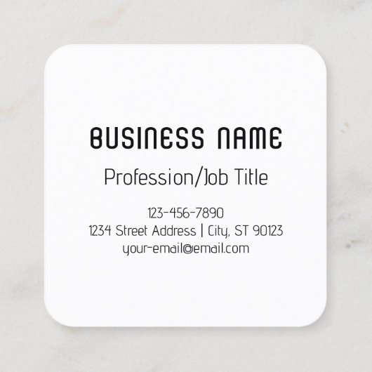 Koel Retromodern | Wit & Zwart Vierkante Visitekaartje (Achterkant)