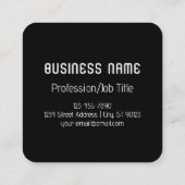 Koel Retromodern | Zwart-wit Vierkante Visitekaartje (Achterkant)